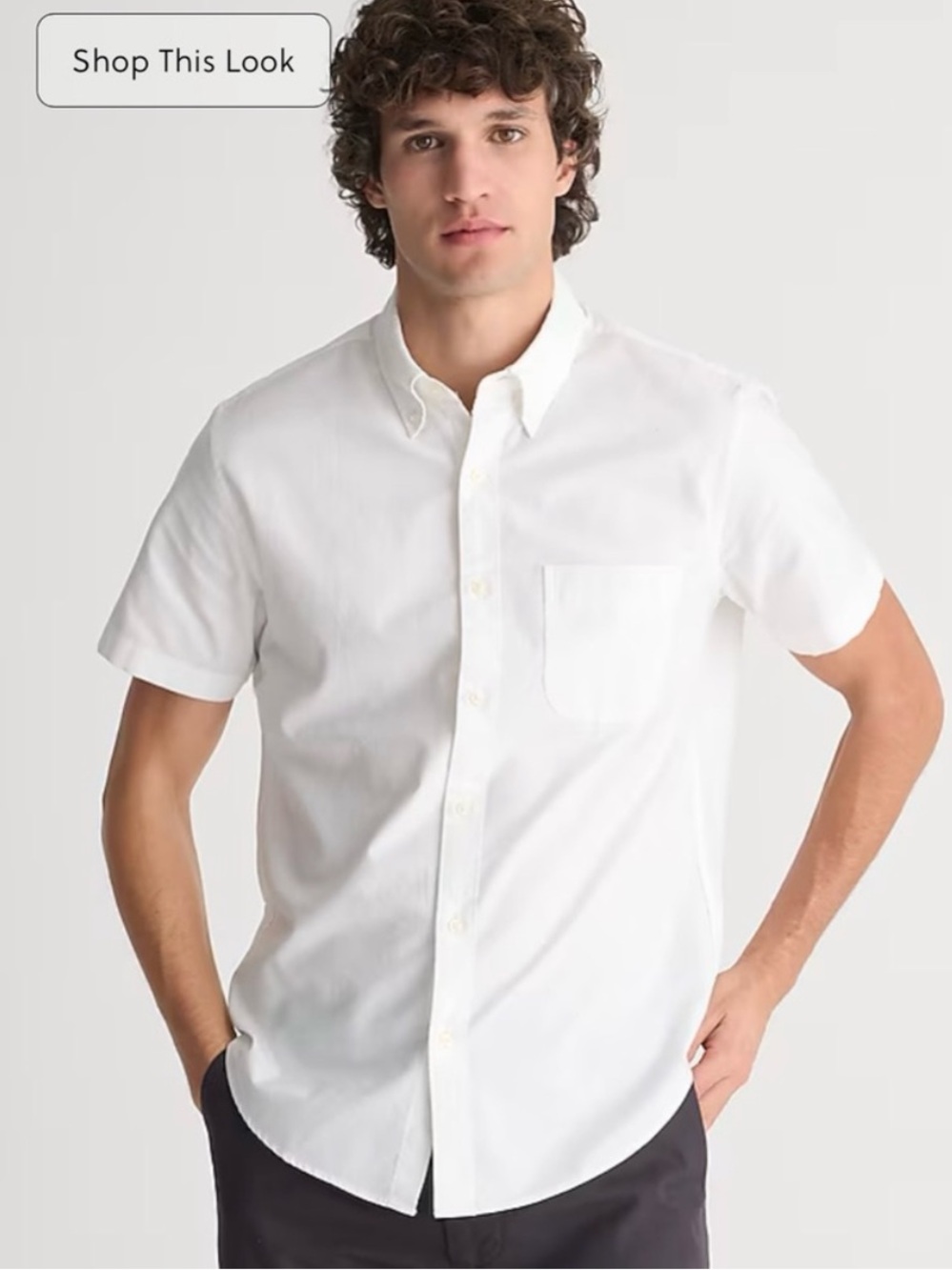 J Crew Classic Short-sleeve Broken-in Organic Cotton Oxford Shirt